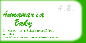 annamaria baky business card